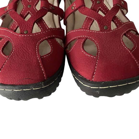 Jambu Spain Red Suede Strappy Walking Sandals Womens Size 8 - Picture 7 of 9
